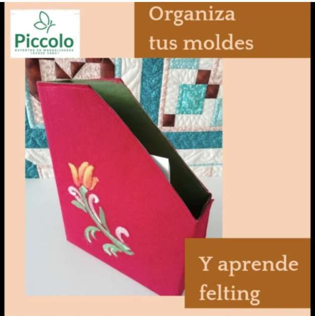 Organizador de Moldes o Revistas en Paño Lency y Felting Tulipán