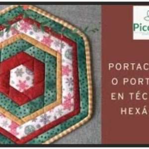 Molde Clase 10 Reglas Geométricas Hexágono Porta-Vasos Navideños