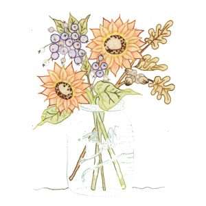 Frasco con Girasoles