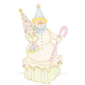 Muñeco de Nieve con Arbol y Baston