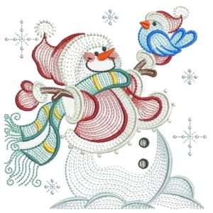 Muñeco de Nieve con Pajarito