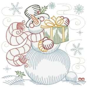 Muñeco de Nieve con Regalo